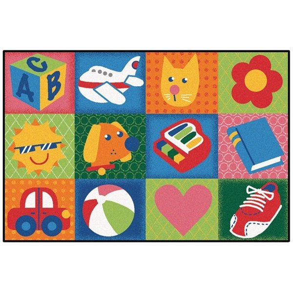 Carpets For Kids Rectangle Toddler Fun Squares Rug - 4 x 6 ft. 48.25